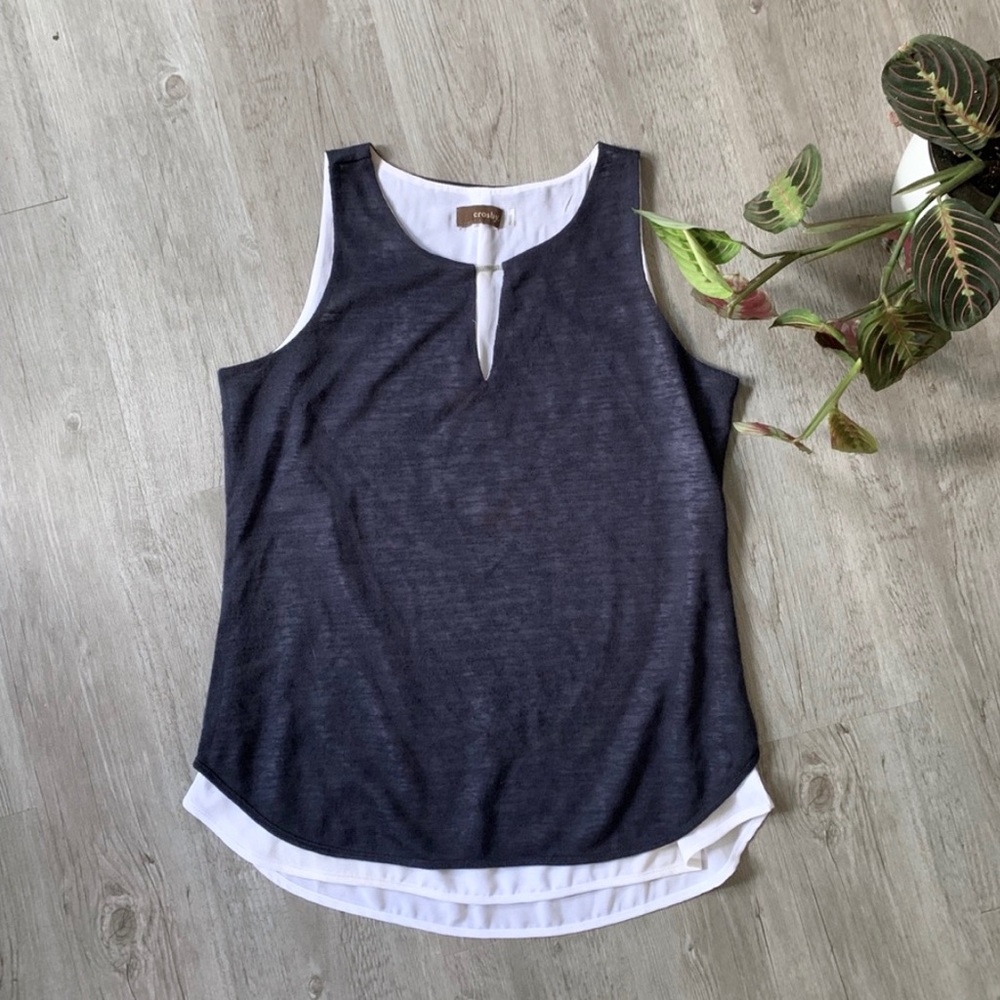 Crosby layered linen sleeveless top